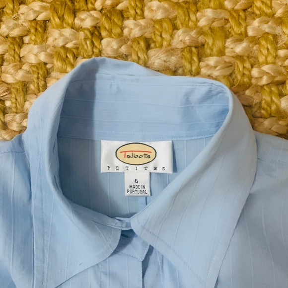 Talbots blouse dress shirt paisley blue top - Picture 4 of 5